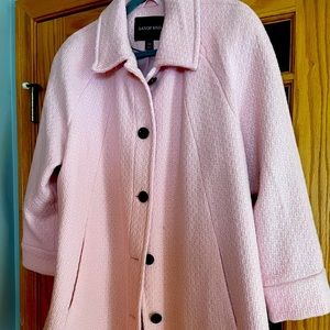 Lands End pale pink wool swing coat